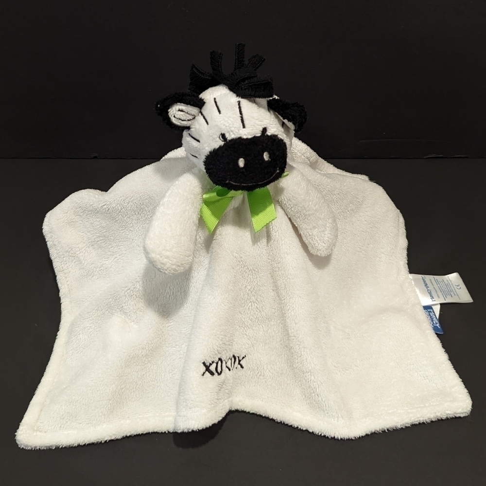 Hiney Bunny Zebra White Security Blanket Baby Lovey XOXOX